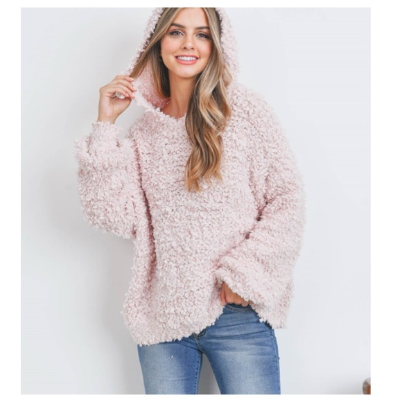 $25 start LAST ONE ❤️ Miracle brand Hooded blush popcorn sweater - Picture 4 of 5